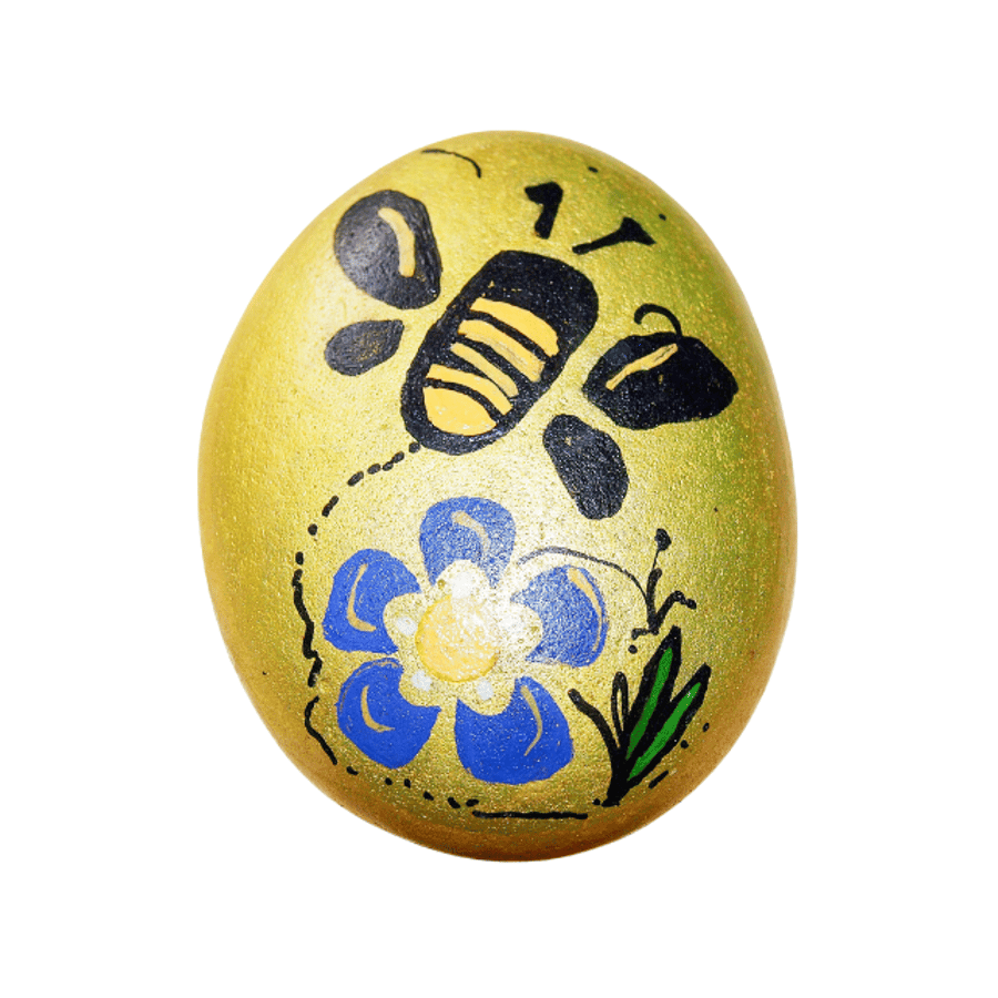 Bubble Bee Art Stone Painted Pebble Rock Garden