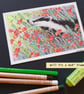 Badger in a patch of red poppies, postcard size original art, letterbox gift - Image 9