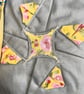 Grey and lemon tote bag with bright patchwork quilted lining. - Image 2
