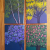 Set of 4 blank greetings cards featuring trees
