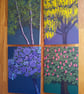 Set of 4 blank greetings cards featuring trees - Image 1