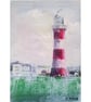 Smeaton's Tower Plymouth Devon Acrylic Painting on Yupo paper Mounted