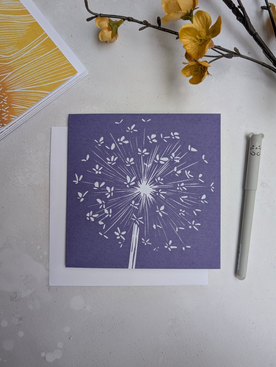 Purple Allium Card, Botanical Note Card