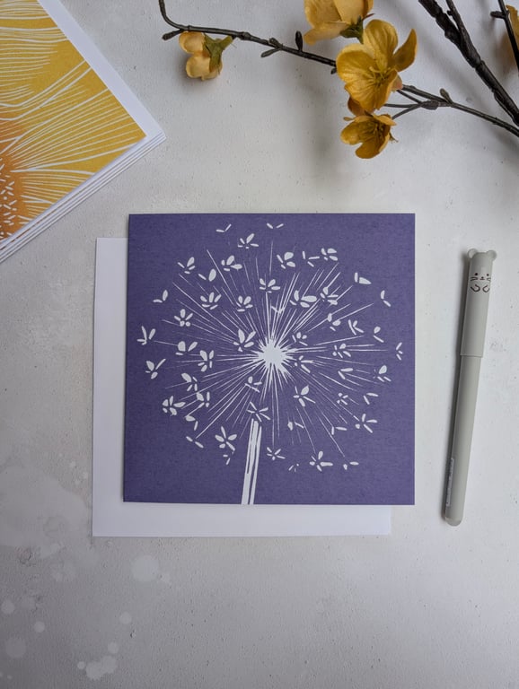 Purple Allium Card, Botanical Note Card