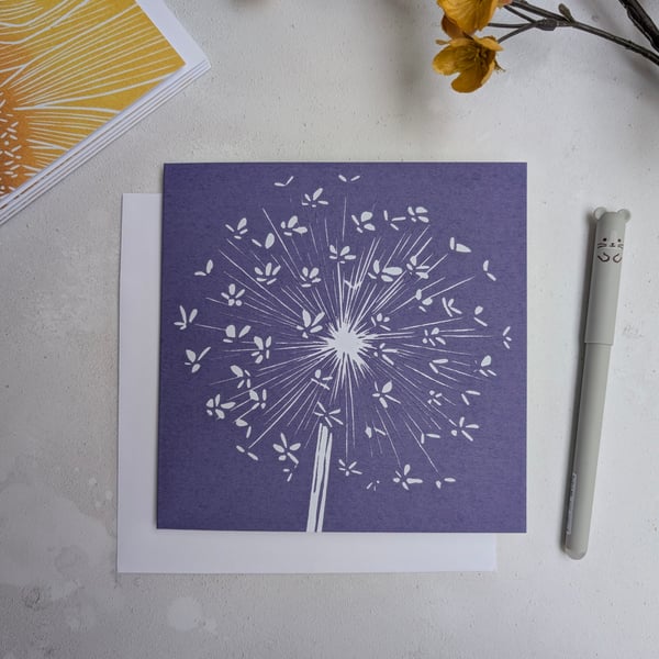 Purple Allium Card, Botanical Note Card