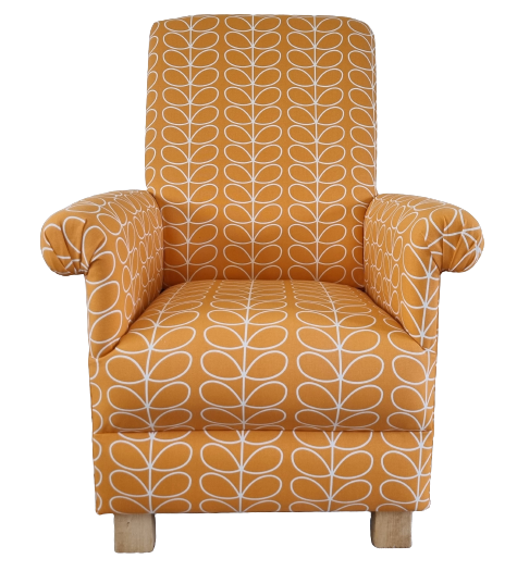 Orla Kiely Papaya Linear Stem Fabric Adult Chair Armchair Orange Accent Small