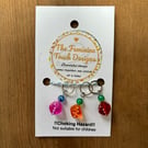 Dice ring stitch markers - set of 3