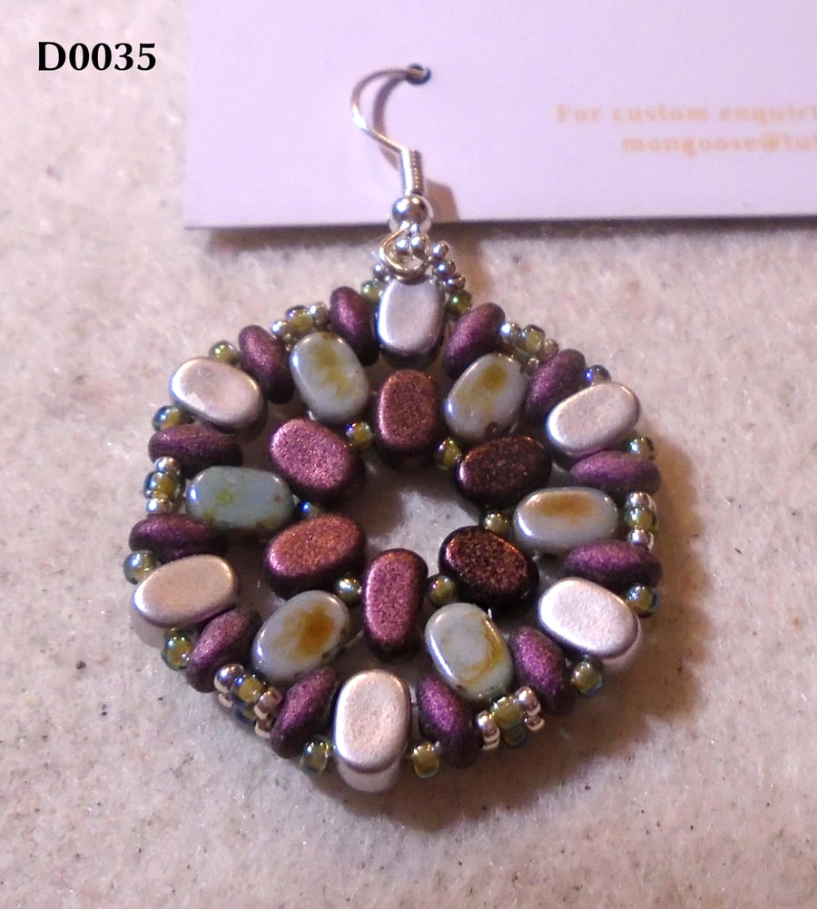 Hexagonal bead earrings (customisable)