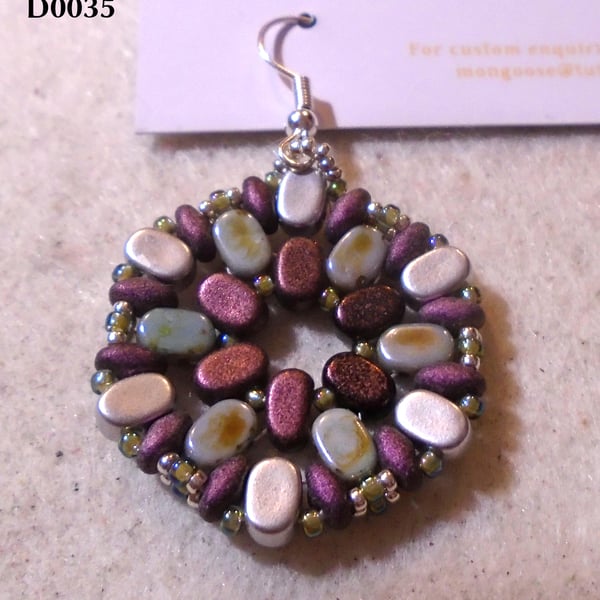 Hexagonal bead earrings (customisable)