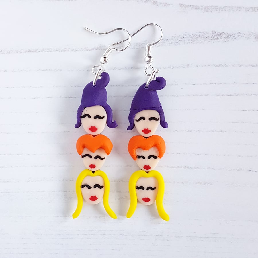 NEW Trio of witches Halloween Earrings