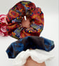 Set of 3 large scrunchies,  blue velour,  white satin and pink dandelion burst.  - Image 2