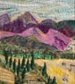 Purple Mountains, Free Motion Machine Embroidery Landscape  - Image 2