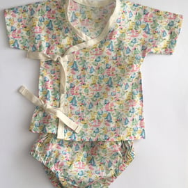  Baby Kimono with Nappy Cover in Liberty Tana Lawn