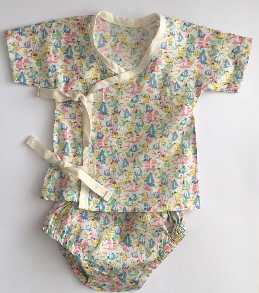  Baby Kimono with Nappy Cover in Liberty Tana Lawn