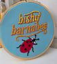 'Bishy Barnabee' Hand Embroidered Ladybird Wall Art - 4 Inch