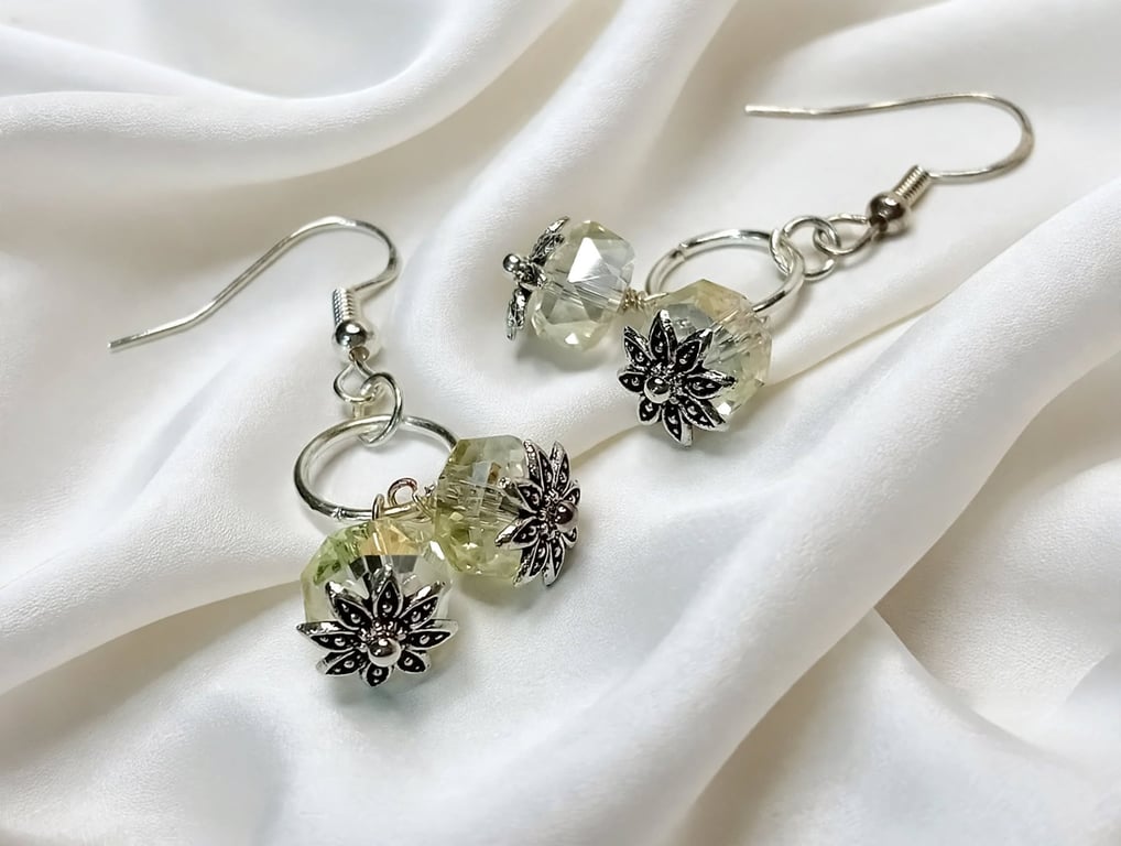 Faceted Glass Crystal Earrings