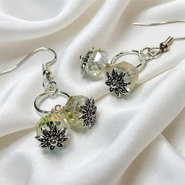 Faceted Glass Crystal Earrings