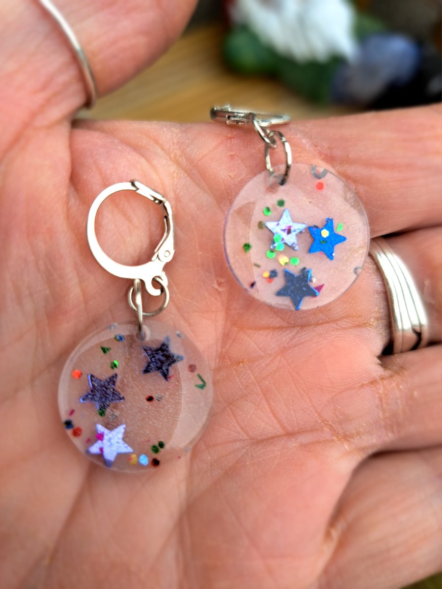 Stary resin earrings