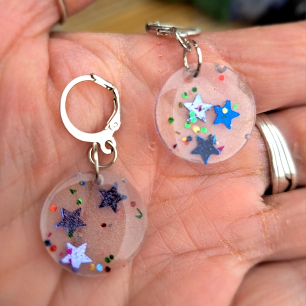 Stary resin earrings
