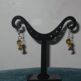 Yellow Chip Bead Earrings