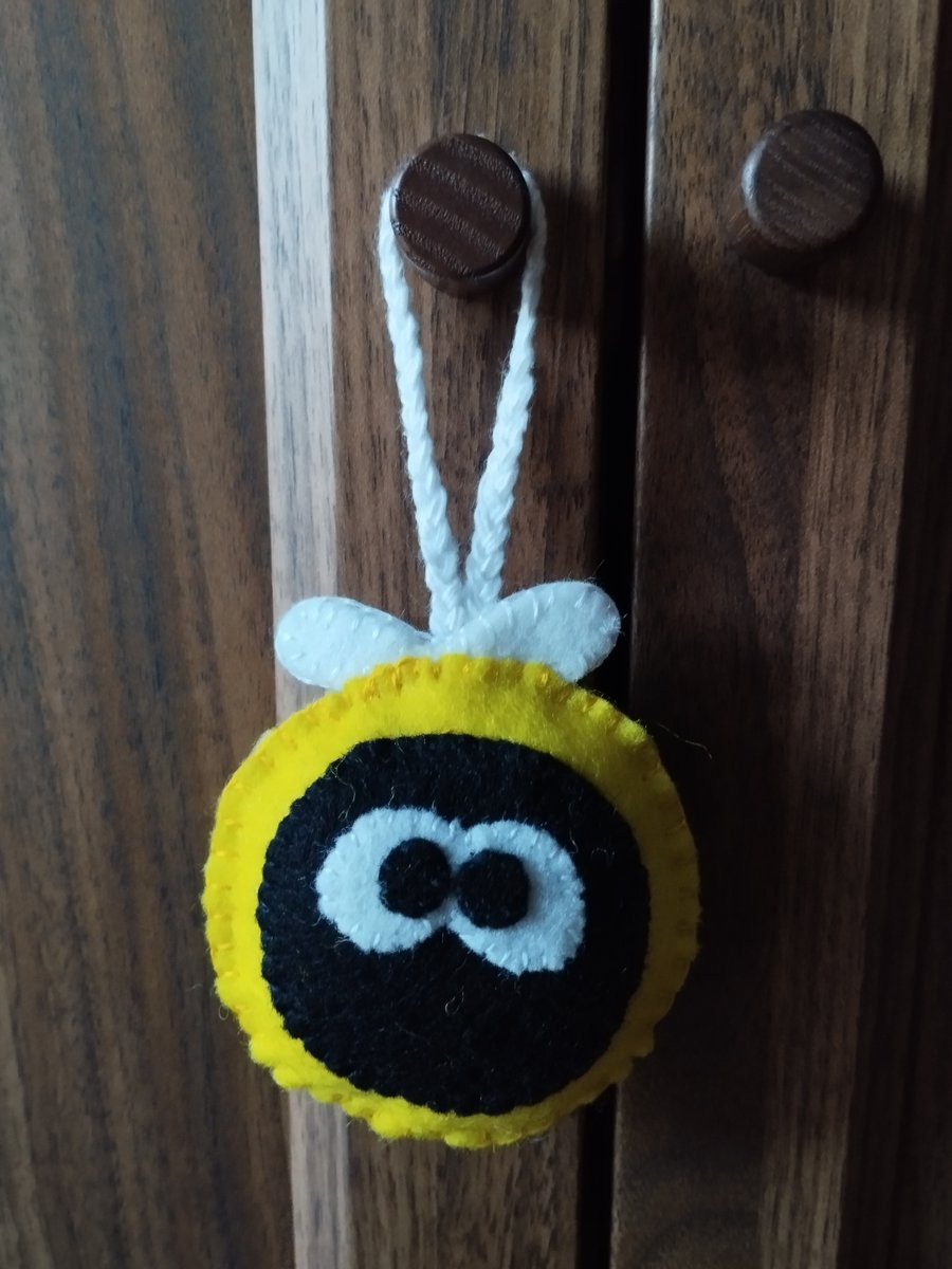 Bumble bee hanging decoration wool felt 
