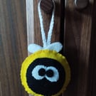 Bumble bee hanging decoration wool felt 
