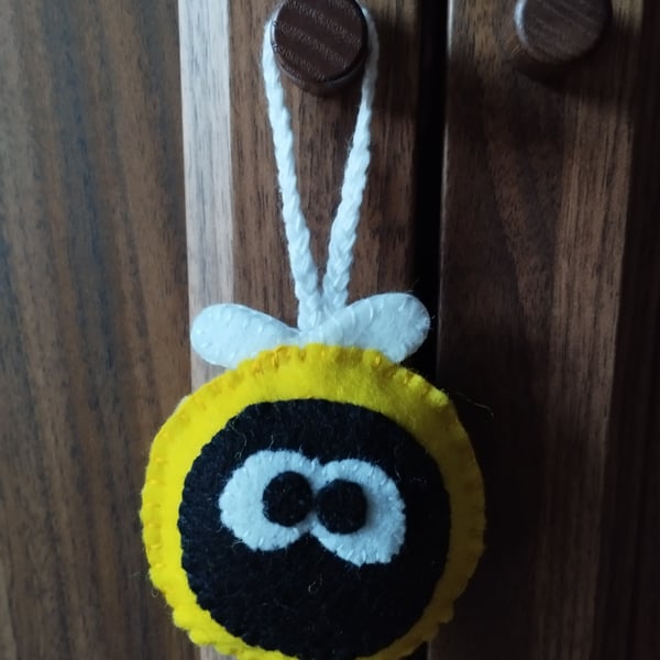Bumble bee hanging decoration wool felt 