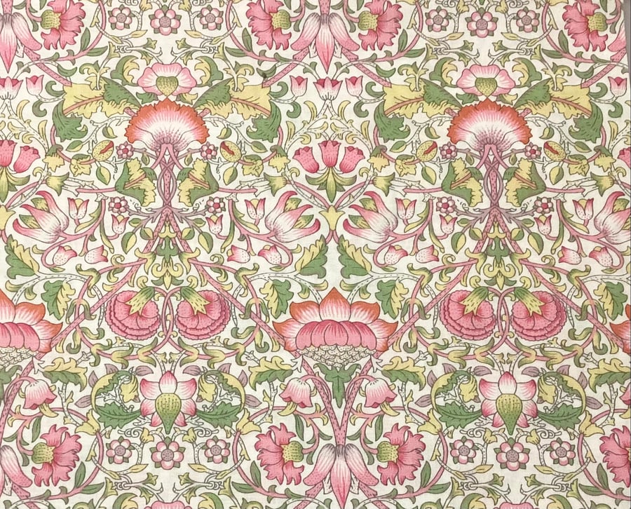 Liberty Tana Lawn Fabric 10inch Square - LODDEN Pink & Pale Green Floral