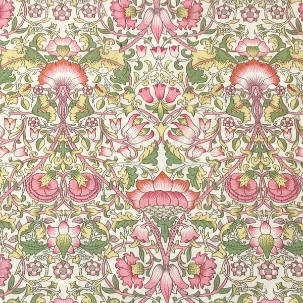 Liberty Tana Lawn Fabric 10inch Square - LODDEN Pink & Pale Green Floral
