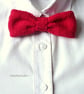 Suit accessories - Men's red knitted bow - Handmade wedding - Image 3