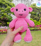 Crochet pink and white dragon soft toy. Dragon plushie. Dragon toy. UKCA tested.