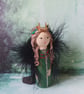 Wise woman, Vølva, Seeress, Viking Priestess Hand-painted peg doll. - Image 3