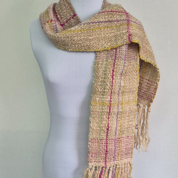 45. Alpaca Thin Long Scarf . Toffee Coloured Measures 58"x 6"