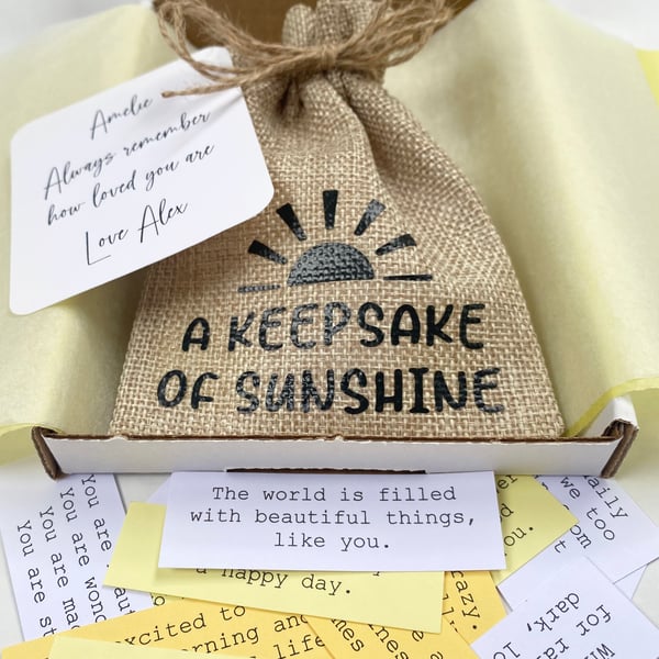 A Keepsake of Sunshine Quotes - 40 Happy Positive Quotes - Self Care Gift