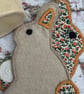 Two Rabbit Decorations One Liberty Fabric and One Linen Fabric  - Image 2