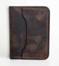 Rustic Brown Full Grain Leather Mini Wallet Compact Bifold Handmade Wallet UK - Image 4
