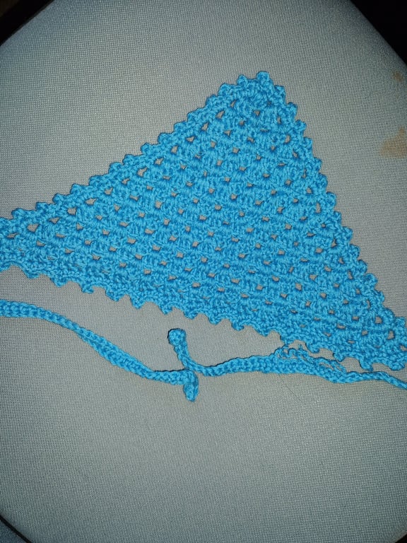 turquoise festival summer hair bandana handmade crochet