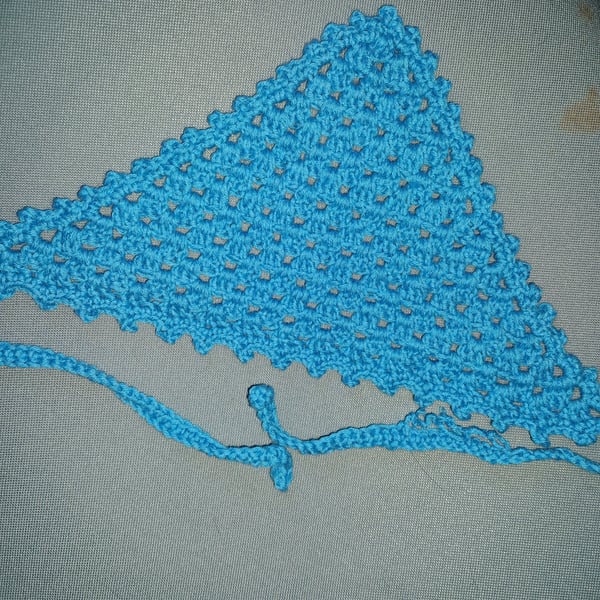 turquoise festival summer hair bandana handmade crochet