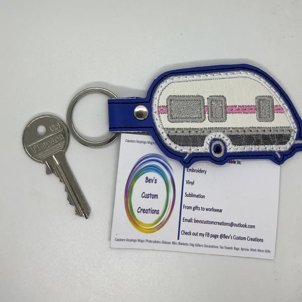 Embroidered Caravan Key ring 