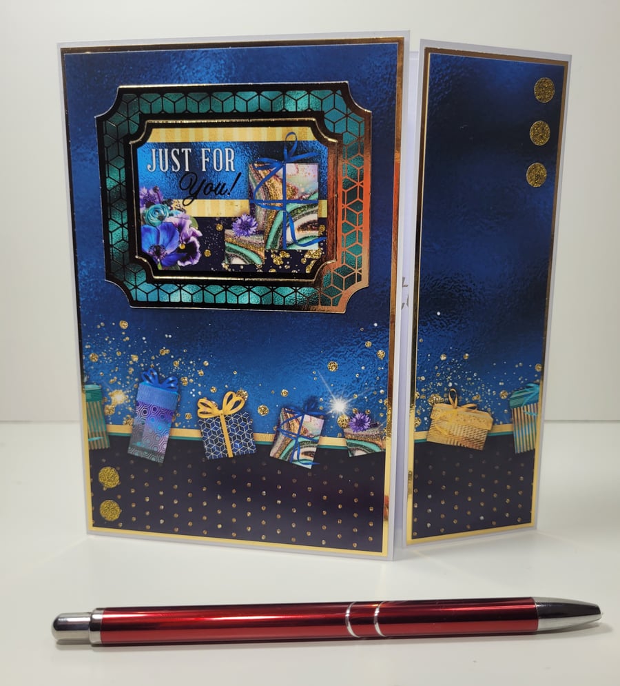 Luxury Gatefold Card - Just for You, Celebrate, Birthday, Congratulations