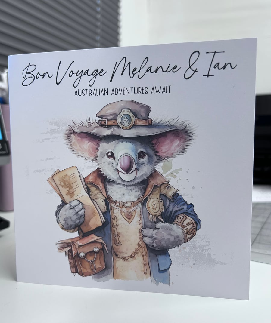 Personalised Bon Voyage Card - Australia 