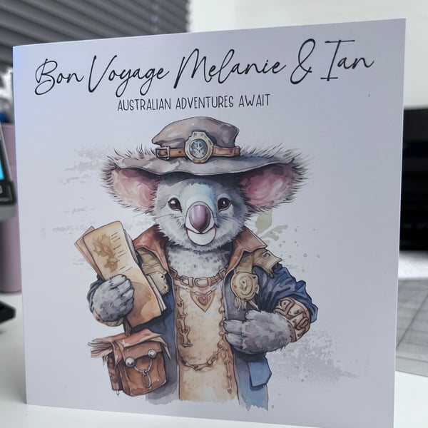 Personalised Bon Voyage Card - Australia 