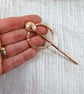 Copper Shawl Pin, Patterned Clasp - Image 5