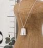 Solid silver thimble pendant, sewing necklace - Image 1