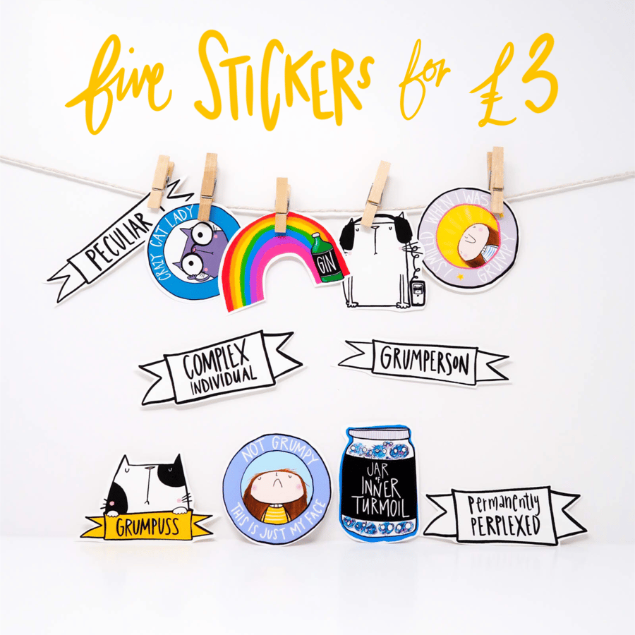 5 Illustrated Stickers