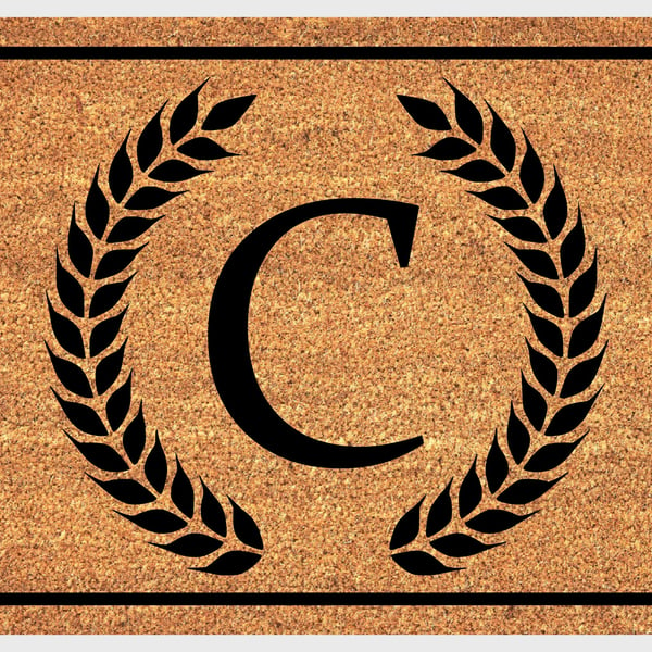 C Letter Door Mat - Monogram Letter C Welcome Mat - 3 Sizes