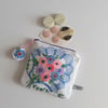 Make up bag or purse upcycled from vintage art deco embroidery table linen 