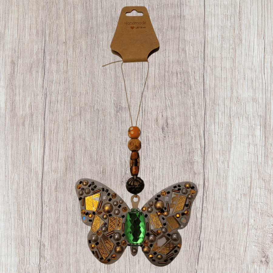 Upcycled Ceramic Hanging Butterfly Decoration