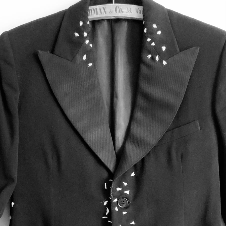 The Motheaten Jacket - vintage silk jacket - stitched vintage art