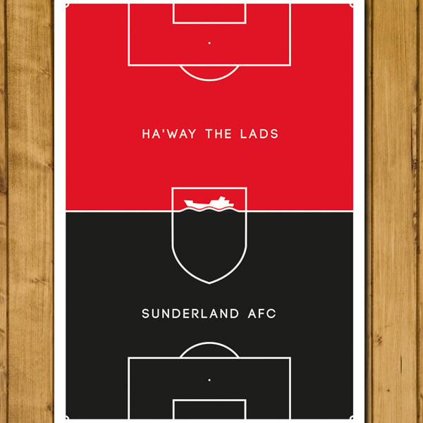 Sunderland AFC - Ha’way the lads - Pitch Perfect Poster - Various Sizes
